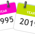 Calendar showing the years 1995 and 2019