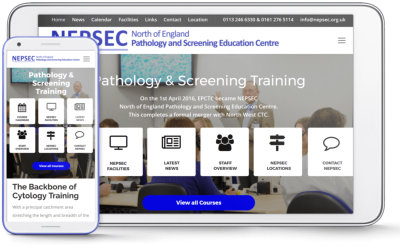 screenshot of an NHS training website we designed