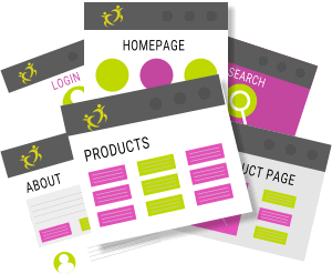 Web pages for products and services